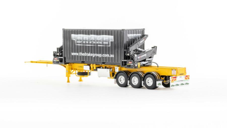 Drake 3-axle Boxloader YELLOW inkl 20" container (TP)