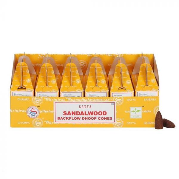 Satya - Sandalwood backflow koner (6 pack)