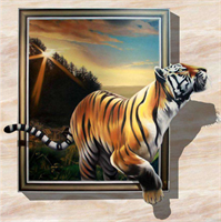 Diamond Painting, Tiger ut av ramme 40*40cm FPK