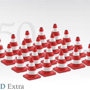 Conrad Trafikk kjegler rød/hvite, sett med 20 stk