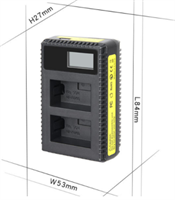 Dobbeltlader for Sony NP-FW50 batterier m/Disp