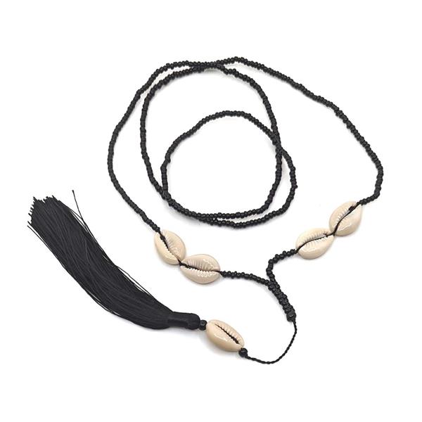 Halsband - Corwy tassle svart (4 pack)