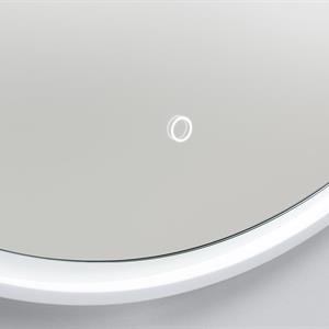 Rund spegel med vit ram som LED-belysning