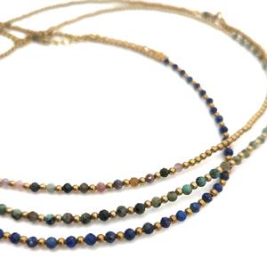Halsband - Mässing och lapis lazuli (2 pack)