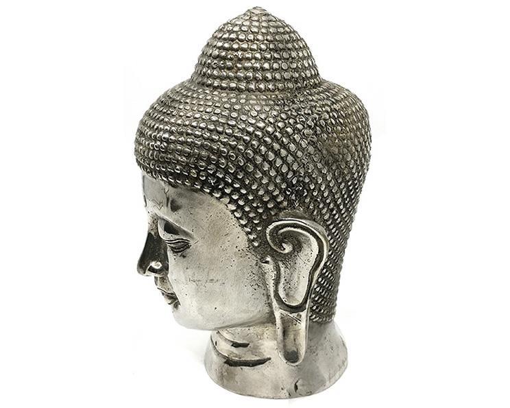 Brons - Silver Buddha ansikte 20cm (2 pack)