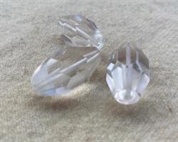 Bergkristallpärla, oval prisma ca 2,5x1,5 cm