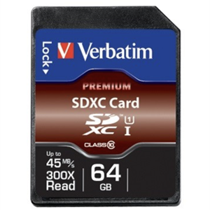Verbatim SDXC Minnekort, 64GB UHS-I CLASS-10