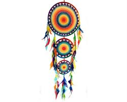 Drömfångare - Rainbow trippel makramé (2 pack)