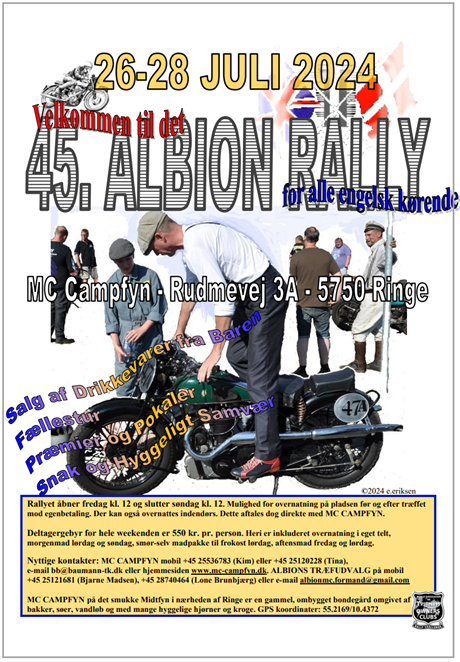 Invitation til Albion Rally 26-28 Juli 2024 