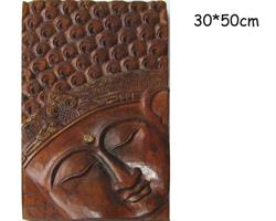 Träsniderier - Buddha ansikte 50cm (2 pack)