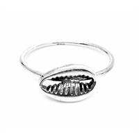 925 Silver -  Ring size mix cowry (6 pack)