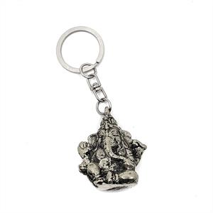 Brons - Ganesha nyckelring silver (6 pack)