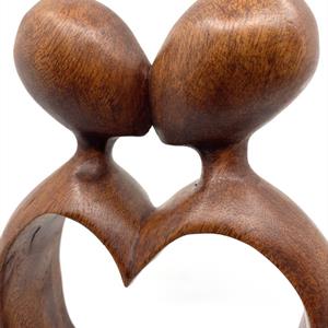 Träsniderier - Par kärlek hjärta 30cm (2 pack)