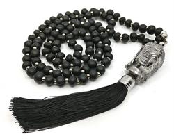Mala - Buddha 108 pärlor svart (4 pack)