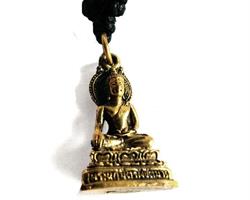 Halsband - Brons Buddha & vaxad rem (4 pack)