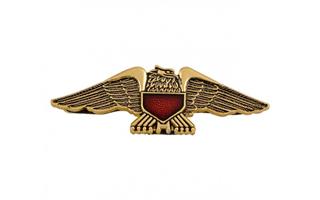 GOLD EAGLE EMBLEM W/RED SHIELD 3 inches x 1 inch