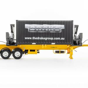 Drake 3-axle Boxloader YELLOW inkl 20" container (TP)