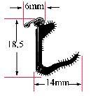 1-YMR13X Har rostfri övre kant ca 5mm  1,8 meters 