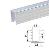 Aluminiumlist 9,5 mm. avslut.