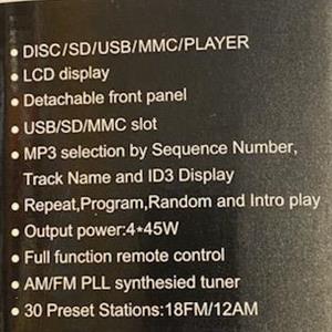 G9885 Bilstereo med disc/sd/mmc/usb/player