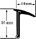 Gummilist med stål kärna  2.4 meter längd,