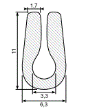 1-697 Solid gummilist EPDM