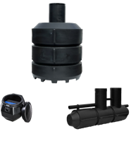 Dual sewage drainage system; Closed tank 5300 l / Precipitation tank 450 / BioBox XL