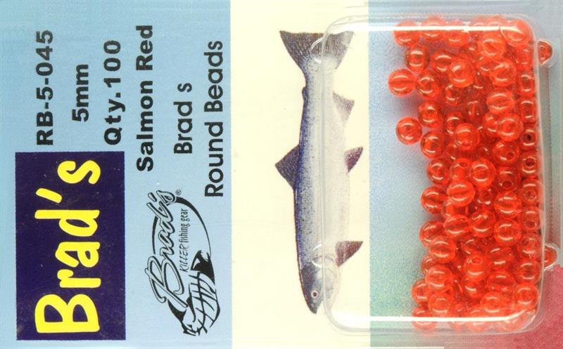 Brad`s Round Beads Salmon Red 5mm 100st