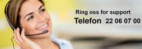 Support telefonen er til for å hjelpe sluttbrukeren