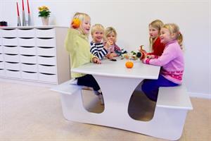 Vägghängt bord bänk m laminat 1200mm Large
