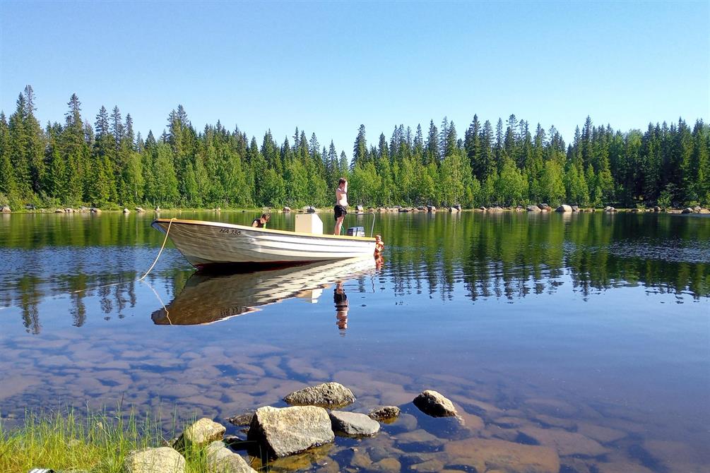 Bad ute på Stora Huvön