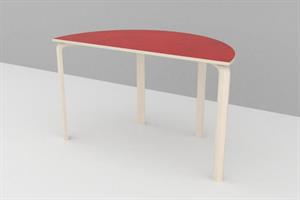 Mio Bord 600x1200mm halvrund m/lino H50cm röd