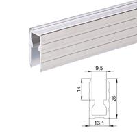 Aluminiumlist 9,5mm. avslut.