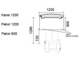 Asennuskaivo  D1200 H800 kannella