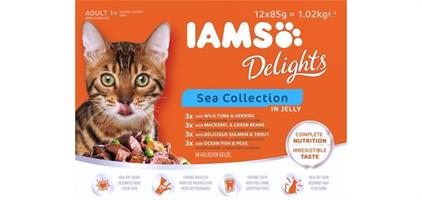 Iams 12x85g paketti meri hyytelössä