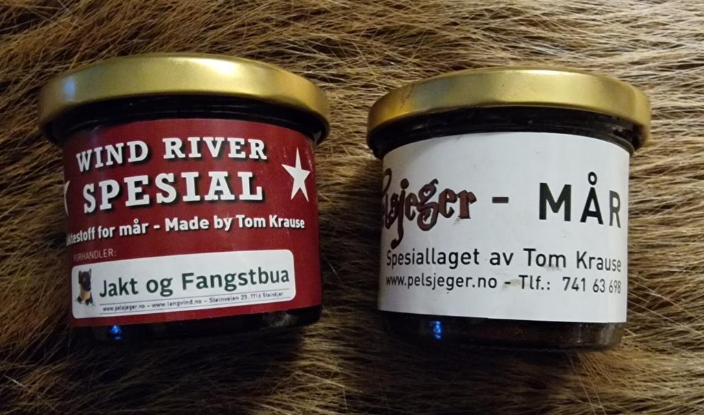 Wind River spesial og Tom Krause original luktestoff for mår + lite glass med anis