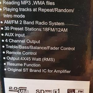 G5583 Bilstereo MP3/USB/SD/AM/FM/4 channel player