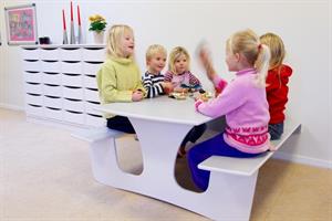 Vägghängt bord bänk m laminat 1200mm small