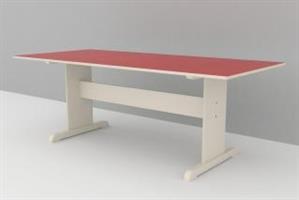 Milo Bord 90x200cm m/lino H50cm röd
